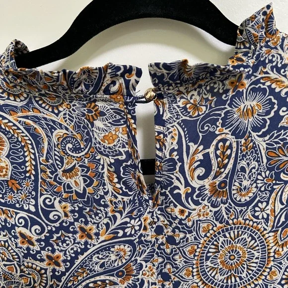 Savanna Jane Navy and Orange Paisley Top - Picture 4 of 5